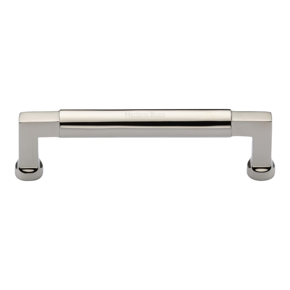 C0312 128-PNF • 128 x 144 x 40mm • Polished Nickel • Heritage Brass Bauhaus Cabinet Pull Handle